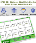 200 Piece Stainless Steel Wood And Sheet Metal Screws Set With Three Sizes Eight By One Half Inch Eight By Three Quarters Inch And Eight By One Inch Phillips Flat Head Drive For Wood Gypsum Board Plastic DIY Projects