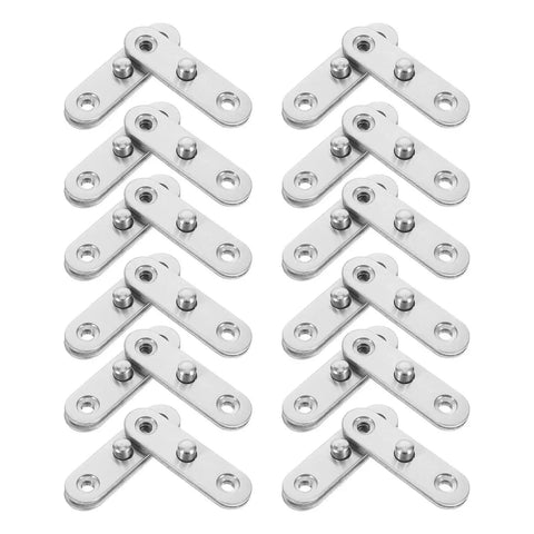 Hidden 360 Degree Pivot Hinges Set, Stainless Steel Black Finish, 20 Pack for Secret Doors and Concealed Cabinets arranged in pattern.