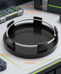 Dope 4 Pack Black Abs Snap In Wheel Center Caps For 22 Inch Rims Heavy Duty Rustproof Dustproof Hub Covers Easy Install showing product size and features.