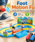 Table Top Running Race Game Toy With Multipurpose Track Motion For Kids And Fam Two Player Interactive Party Game Wireless Design Green A Tabletop Friendly For Easy Setup And Fam Game Night Favorite, blue plastic tabletop race track with wireless wristbands and two player figurines