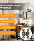 Antique Mini Folding Hinge Set 8 Pieces H Shape Decorative Hinges For Jewelry Boxes Vintage Wooden Cases 39 By 30 Mm, living room setup