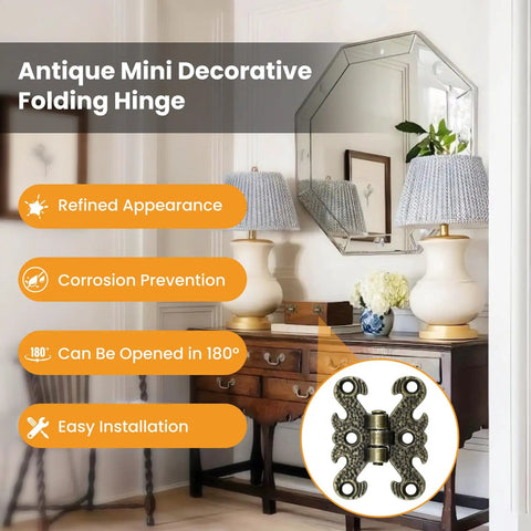 Antique Mini Folding Hinge Set 8 Pieces H Shape Decorative Hinges For Jewelry Boxes Vintage Wooden Cases 39 By 30 Mm, living room setup