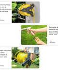 Beefy Retractable Garden Hose Reel Kit With 130 Foot Heavy Duty Water Pipe Compact Wall Mount Design featuring wall-mounted design and quick-plug use.