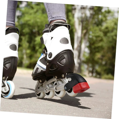 Quad Skates Toe Guards Inline Skate Brake System Replacement Kit With Toe Stops Safety Brake Pad in use on pavement