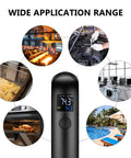 Rechargeable Infrared Thermometer Gun For Cooking With Backlit Display And Go-To Digital Temp Tool For -58F To 1022F Range Perfect For Pizza Oven Grill Kitchen And Home Repairs With Max Hold, showing usage in various settings