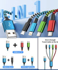 4 In 1 Braided USB C Cable With Dual Type C Ports Micro USB And USB A For iPhone Android Galaxy iPad Travel Cruise Essentials