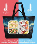 Desert Cowboy Style Insulated Cooler Tote With Triple Layer Insulation Large Capacity Thermal Bag, showcasing warm and fresh compartments.