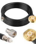 NMO Antenna Cable 15FT Low Loss RG58 Coaxial With Removable UHF PL259 Male Connector For VHF UHF CB Radios