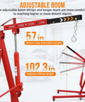 2 Ton Folding Hydraulic Engine Hoist With 6 Wheel Cherry Picker for Garage with adjustable 57 inch boom shown