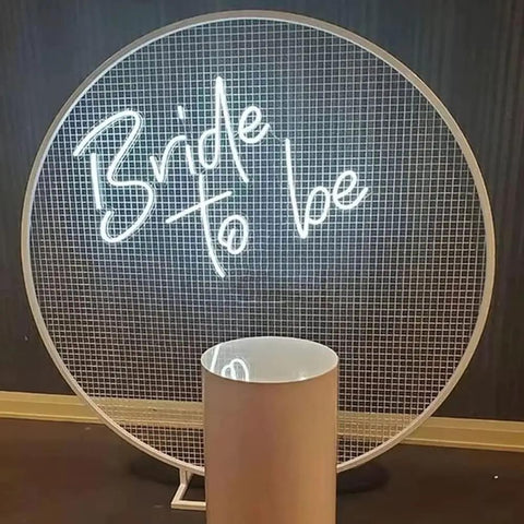 Bride To Be Neon Sign For Wall Decor LED Neon Light For Bachelorette Party Engagement Party Birthday Bash Bar Home Decor White Glow Dimmer 50 By 50 Cm Neon Light Party Ready Vibe round display