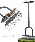 Lawn Aerator For Clay Soil With Kick To Unclog Easy Clear Design And Bolt On Base That Never Breaks 11 Heavy Duty 3.5 Inch Spikes
