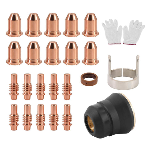 IPT65 Plasma Cutter Consumables Kit With Pro Grade Electrodes Nozzles Swirl Ring Shield Cap And Standoff Guide components image
