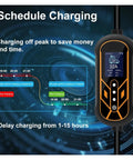 Smart app scheduling feature displayed on a Portable Type 2 Electric Car Charger for Road Tripping Made Simple With This Portable Type 2 Electric Car Charger Featuring Smart App Scheduling And Adjustable Amps For Blazing Fast 7KW Charging Anywhere At Home Or On The Go Hassle Free Design.