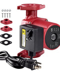 Level Up Your Hot Water Game With This Slick 22 GPM Circulator Pump For Fast Recirculation featuring a red bronze design and plug. 