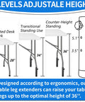 Give Your Workspace A Sweet Upgrade Featuring Hella Sturdy Folding Table Risers And Adjustable Leg Extenders with height options.