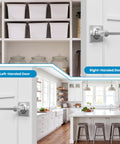 Two Pack Dummy Door Handles For Closets And French Double Doors Levers Knobs Set decorative satin nickel lever on white pantry door