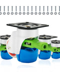 Heavy Duty Leveling Casters With Quick Turn Ratchet Handles, Set Of Four Ball Bearing Rolling Wheels providing durability with blue nylon wheels.
