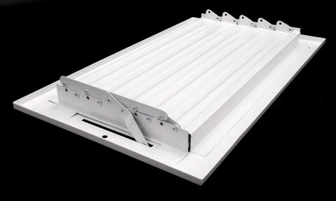 20 Inch By 6 Inch 2 Way Vertical Air Supply Grille Vent Cover Diffuser With Flat Stamped Face White Finish Heavy Duty Steel Build No Sharp Edges