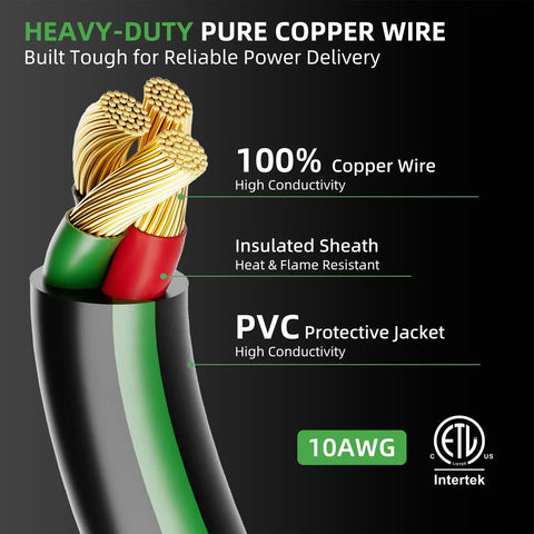 Heavy Duty 25 Foot L6-30 Generator Cord With 30 Amp 250V Rating And 7500W Capacity, L6-30P To L6-30R Twist Lock Power Cable, 10 Gauge SJTW For Welders And Brewing Gear In Tough Industrial Settings ETL Listed, 10AWG copper wire with PVC jacket