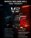 Comparison between ordinary welder and 135A MIG Welder With 3 In 1 Flux Core MIG Lift TIG And Stick Welding Portable IGBT Inverter 110V