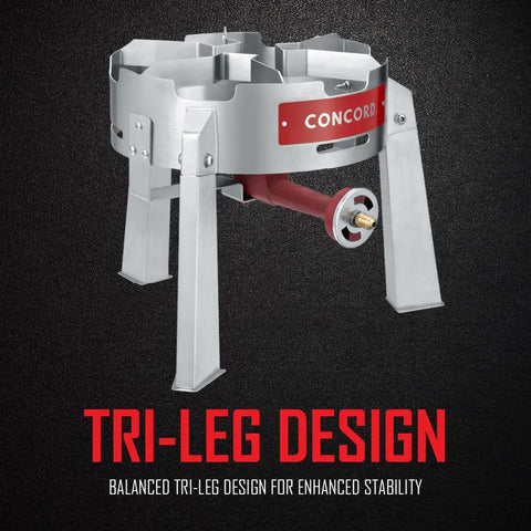 Titan Single Propane Burner With 50,000 BTU Power Beefy Stainless Steel Pro Grade Frame with tri-leg stand.