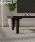 Durable PP Plastic Adjustable Furniture Leg With Square Black Base For Leveling Beds And Cabinets 13 To 17.3 Inch Height