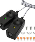 Universal Garage Door Safety Sensor Kit 41A5034 with 2 sensors, mounting screws, wing nuts, wires, and crimps.