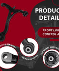 Fresh Front Suspension Control Arm Kit With Ball Joints For Your Ride Includes 12 Pieces Like Upper Lower Arms Sway Links Tie Rods And More To Keep You Cruising Smooth Without The Wobble Or Clunk On The Road. front lower control arm, black steel, one-piece die-cast