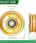 Pulley dimensions detailed for 42 Inch Deck Rebuild Kit Fits Mower Models LT1000 LT2000 DLT3000 DYT4000 DIY Friendly Decks Includes Spindles 130794