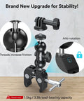 Sturdy Camera Clamp Mount With Double Ball Head Magic Arm For Fence Desk And Tripod Use featuring anti-rotation feature