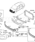 Diagram showing fender liner parts for Hyundai, including 20Pcs Fender Liner Push Type Retainer Clips Fasteners Set for specific models.