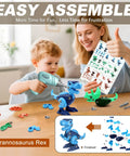 Child assembling Take Apart Dinosaur Toys For Kids Aged 3 To 8 STEM Construction Building Kit With Electric Drill, learning kit.
