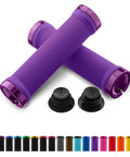 XL Ergonomic Lock On Bike Grips Purple For Adults And Big Hands with color options shown, durable design, and rubber material.