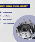 Front Wheel Bearing Hub Assembly for 2003 to 2017 Chevy Express GMC Savana 2500 3500 4500 8 Lug Bolts ABS Front Replacement