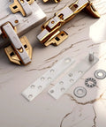 Heavy Duty Stainless Steel Hidden Door Hinge Kit For Wooden Doors With 360 Degree Pivot Concealed Upper And Lower Hinges on marble