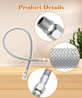 40 Inch 1/2 Inch Air Compressor Jumper Hose Industrial Grade Built Tough Flexible Stainless Steel Metal Hose 450 PSI High Temp 750 F