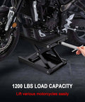 1200 Lbs Motorcycle Jack Lift Stand For Dirt Bike ATV Scissor Jack With Crank Handle and Breaker Bar used on motorcycle