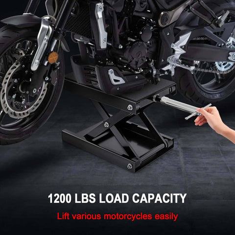 1200 Lbs Motorcycle Jack Lift Stand For Dirt Bike ATV Scissor Jack With Crank Handle and Breaker Bar used on motorcycle