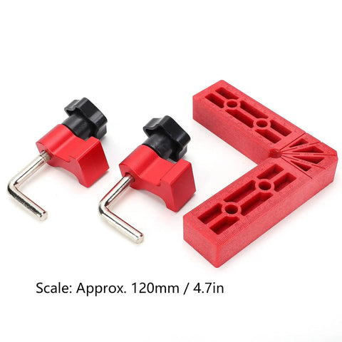 90 Degree Positioning Plastic Right Angle Clamp For Woodworking With 120mm Scale And Complete Accessories, red durable components