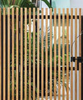 Super Sturdy Stainless Steel Gate Latch Cable Pull Featuring An Adjustable 19 Inch Replacement Line on a wooden fence.