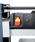 Smooth As Glass 15 Amp Benchtop Thickness Planer power switch and circuit breaker detail, showcasing safety features and design.