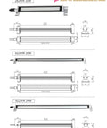 Diagram of Beefy LED CNC Machine Light 1 Piece Industrial Work Lamp IP68 Waterproof And Explosion Proof For Workshop And Garage, dimensions 282mm, 622mm, 822mm.