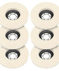 Top Shelf Natural Wool Felt Polishing Pads 4.5 Inch Angle Grinder Buffing Wheels for car wax and rust stripping. 6 pack.
