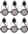 Dimmable 8W LED Track Light Head 90 Plus CRI Warm White 3000K, Adjustable Tilt 40 Degree Beam, 120V Halo Type, Black Finish, Pack of 6