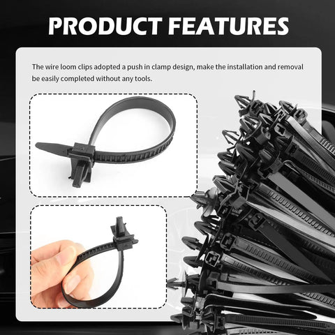 130 Piece Wire Loom Clips Kit With Five Sizes Universal Auto Wiring Harness Clips Assortment For Door Dash Engine Bay