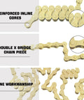 Gold 6 To 12 Speed Bike Chain for Road and Mountain Bikes with reinforced inline cores and Double X bridge design