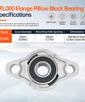 4 Pack KFL000 Pillow Block Bearing Flange Mounted 10mm Bore for 10mm Shafts and Lead Screws 45mm Mounting Hole Spacing 60x36x11.5mm Durable Easy Install Smooth Operation silver zinc alloy flange bearing