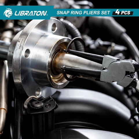 Pro Grade 7 Inch Snap Ring Pliers Set For Internal And External Circlips installed in equipment, close-up view