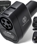 Zero Hassle Plug And Go 2 In 1 Ccs And J1772 To Tesla Adapter showing close-up detail and CAUTION label.
