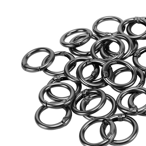 300 Pack Mini Round Carabiner Clips One Inch Trigger Spring O Rings For Keychains Buckles Bags Purses Car Keys DIY Crafts Black Durable And Multipurpose For Home Office Travel Everyday Carry Essentials.